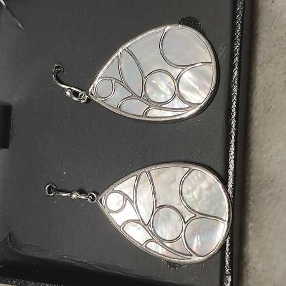 Mother of Pearl Caged Teardrop Earrings in Sterling Silver NWT - Picture 6 of 7
